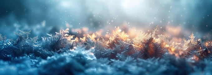 Fototapeta premium Winter Wonderland: Sparkling Frost Crystals