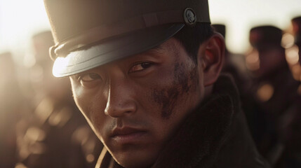 Portrait of a North Korean soldier, Generative AI