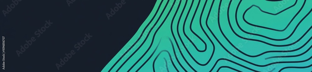 Poster Abstract design featuring curved lines on a gradient background.