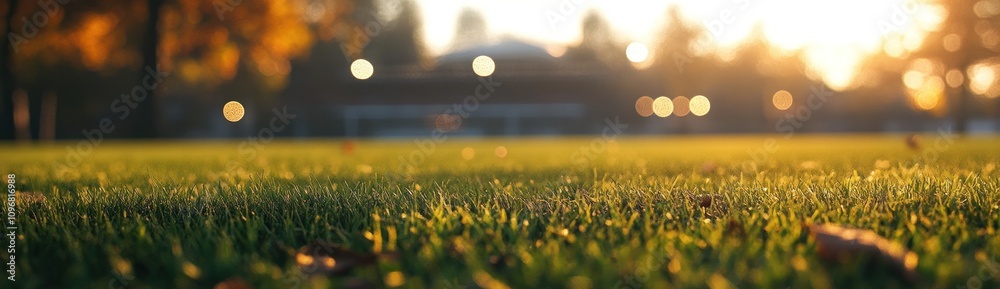 Aufkleber a serene view of grass at sunset, evoking calmness and connection to nature.