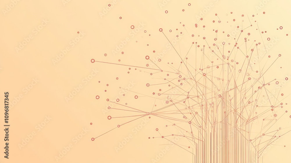 Aufkleber Abstract illustration featuring interconnected lines and nodes on a soft background.