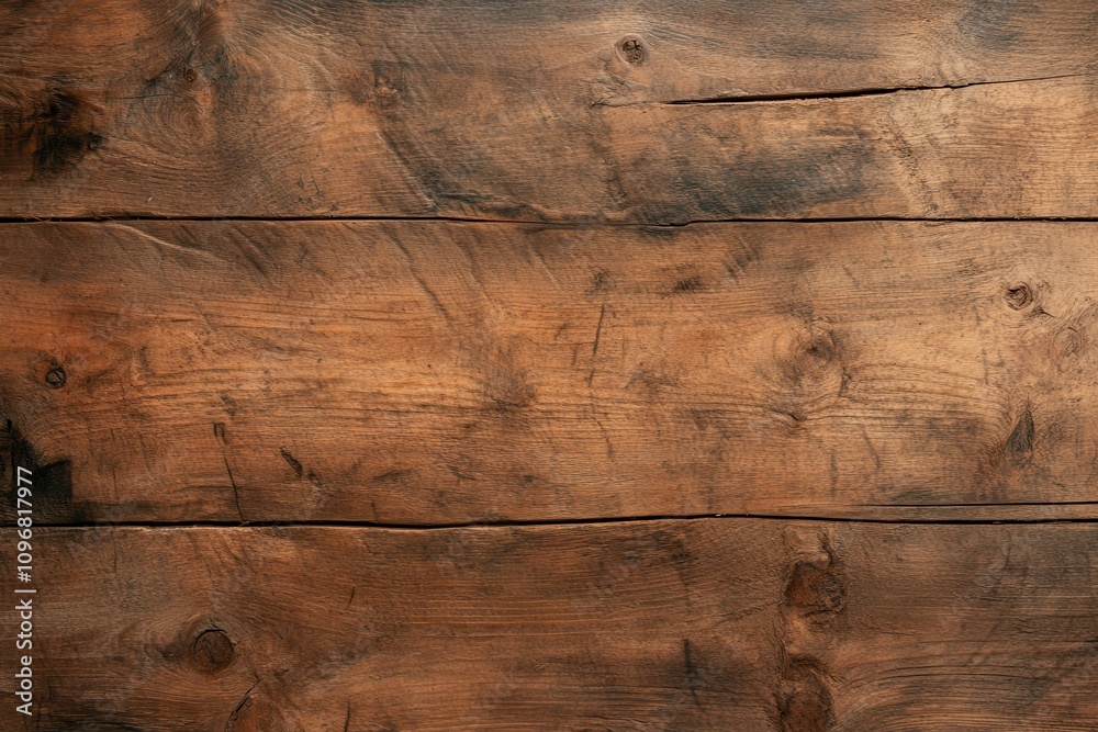 Poster a textured, rustic wooden surface with dark brown tones and natural grain patterns, suggesting warmt
