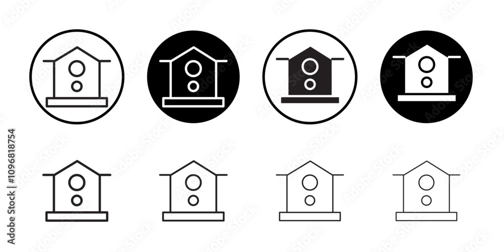Aufkleber bird house icon web design in vector
