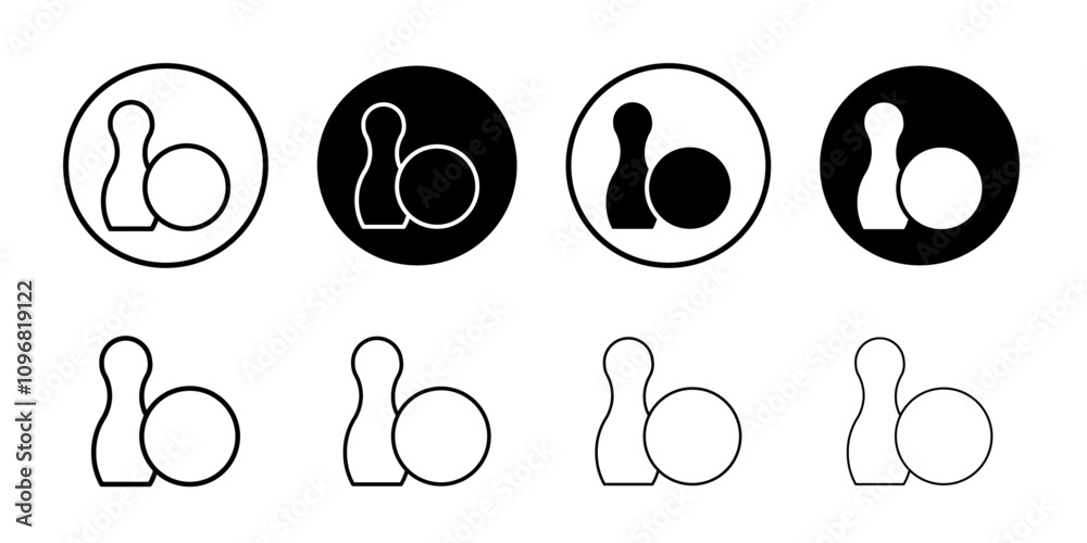 Poster Bowling icon web design in vector