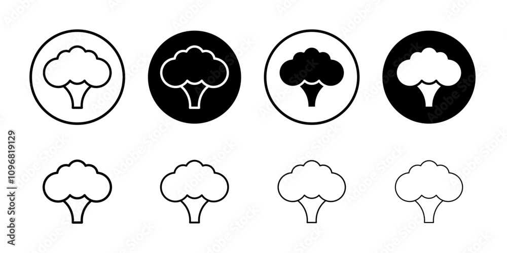 Poster broccoli icon web design in vector