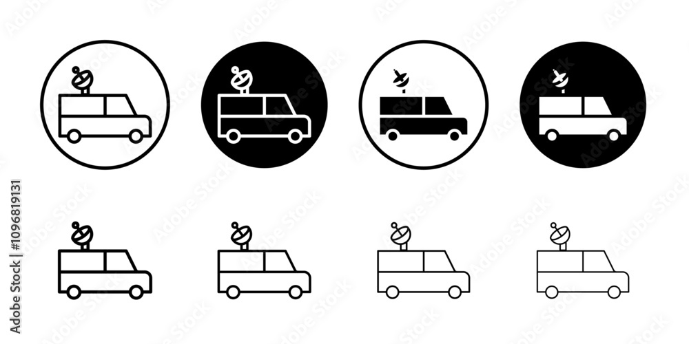 Poster broadcast van icon web design in vector