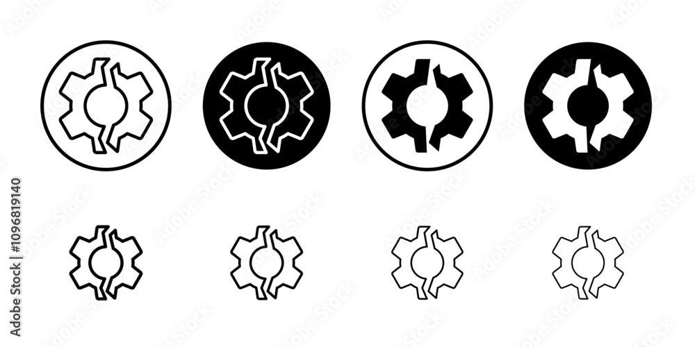 Poster broken gear icon web design in vector