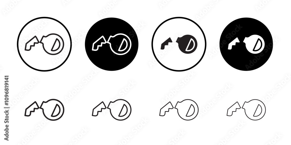 Poster Broken key icon web design in vector