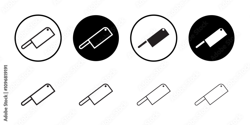 Poster butcher knife icon web design in vector