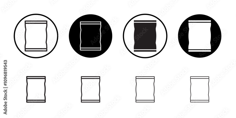 Poster chips bag icon web design in vector