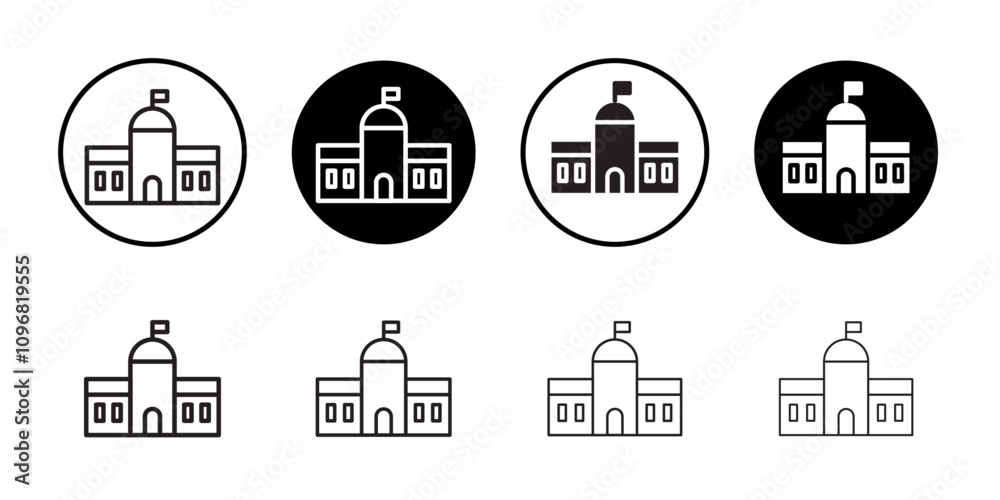 Poster city hall building icon web design in vector