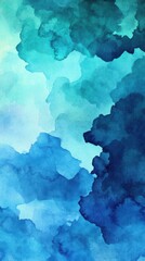 Obraz premium A serene watercolor abstract in shades of blue, creating a calming and dreamy atmosphere.