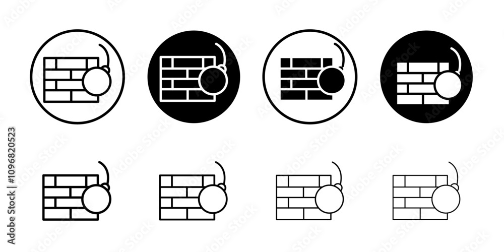 Poster Demolition icon web design in vector