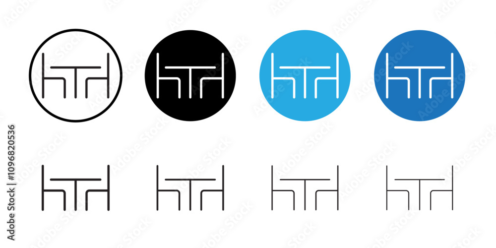 Aufkleber Dinner table icon web design in vector