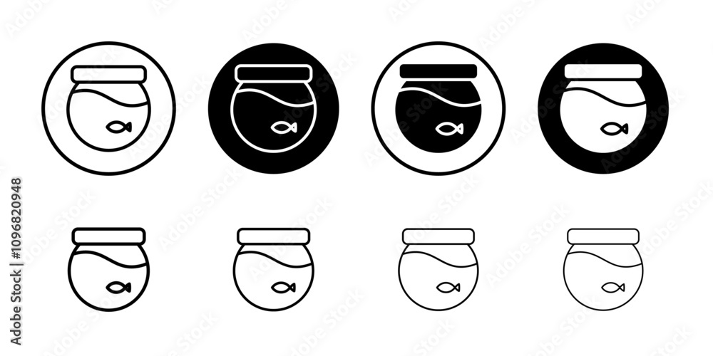 Poster fish bowl icon web design in vector