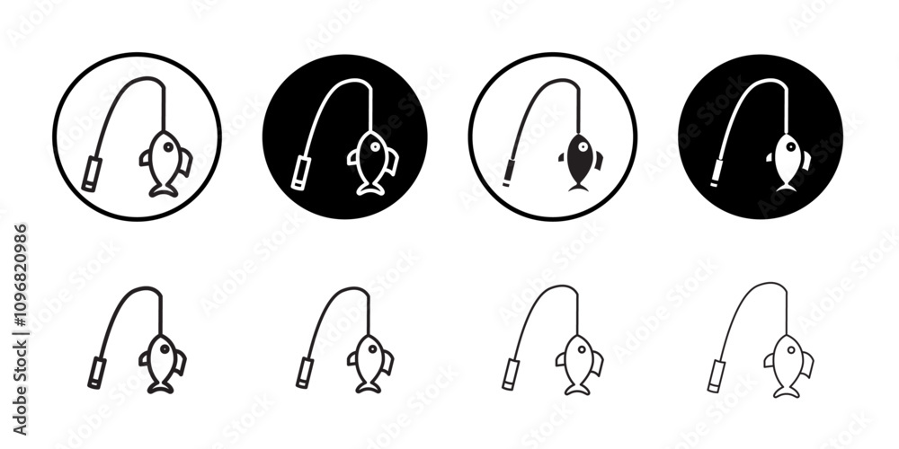 Poster fishing icon web design in vector