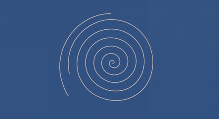 Naklejka premium Gray Spiral pattern hand drawn design on Blue background illustration