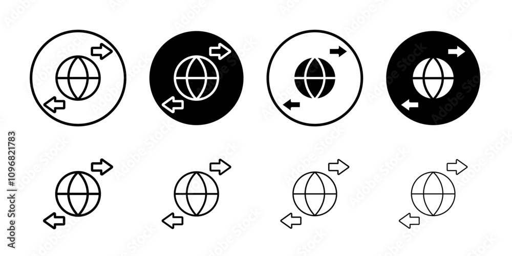 Aufkleber import and export icon web design in vector