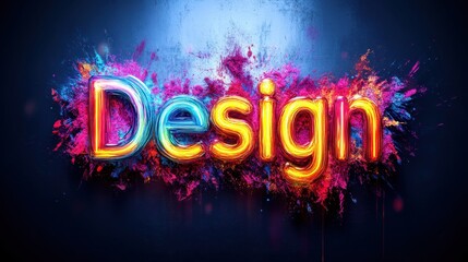 Vibrant graffiti-style "Design" text art	