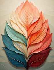 Symmetrical Leaf and Petal Design
