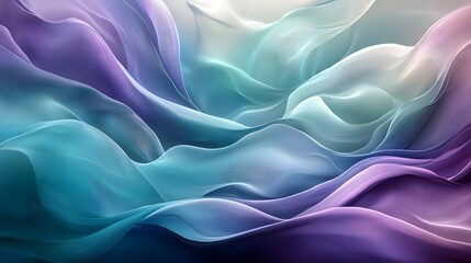 Obraz premium Abstract flowing curves in dark teal and purple , abstract, flowing, curves, dark, teal, purple, design, background, artistic