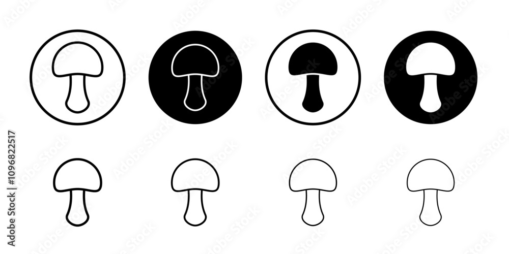 Poster mushrooms icon web design in vector
