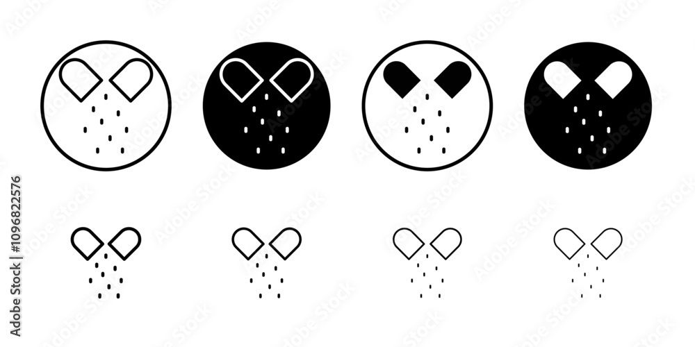 Poster open capsule pill icon web design in vector