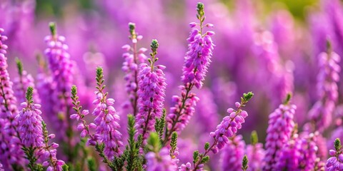 Obraz premium A delicate cluster of vibrant purple blossoms, showcasing the intricate beauty of nature's artistry, bathed in soft, diffused light.