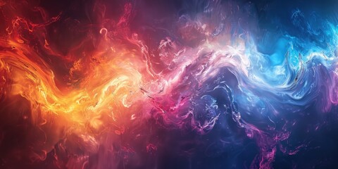 Obraz premium Abstract Swirling Colors of Fire and Water