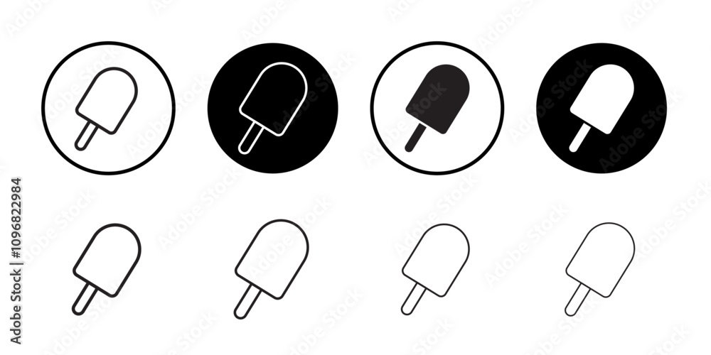 Poster Popsicle icon web design in vector