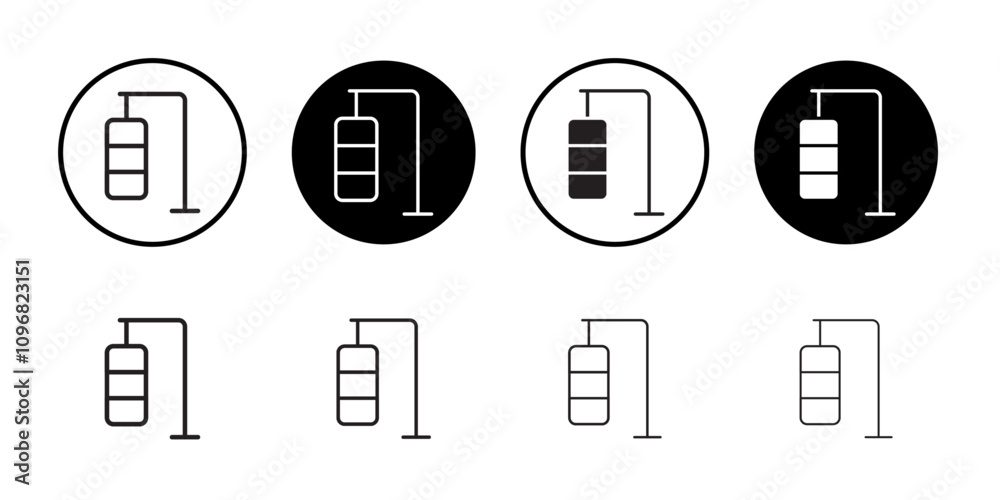 Aufkleber punching bag icon web design in vector