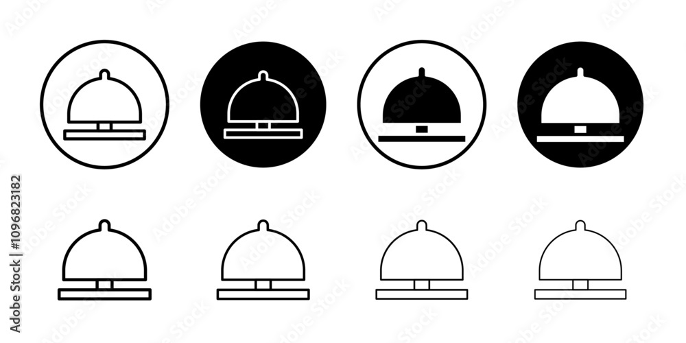 Poster Reception bell icon web design in vector