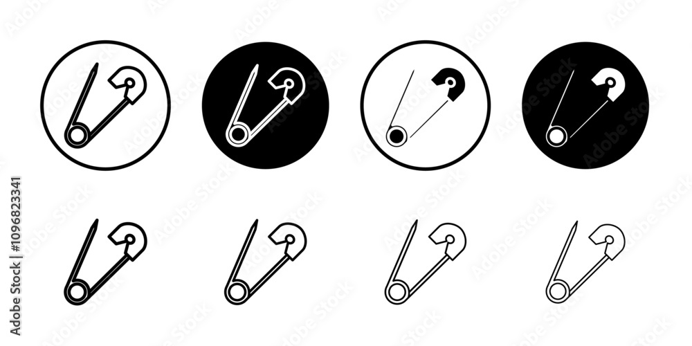 Poster safety pin icon web design in vector