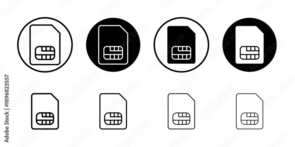 Aufkleber sim card icon web design in vector