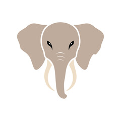 elephant head with a smile color on white background