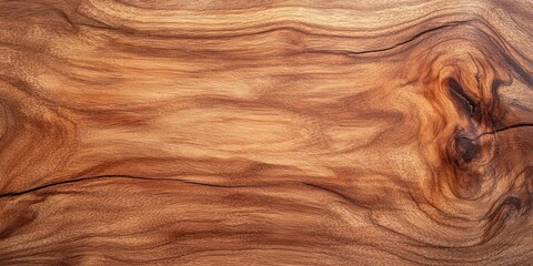Fototapeta premium A smooth, polished wooden surface showcasing natural grain patterns and warm, rich tones.