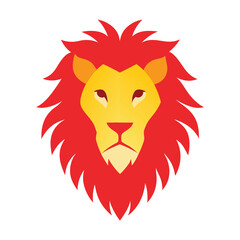 lion head mascot logo on white background 