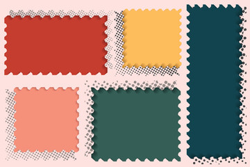 stamp shape in vintage color vector
