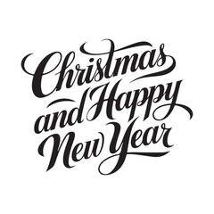 Christmas and happy new year typography