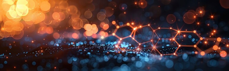 Obraz premium Abstract Network Background with Glowing Lights