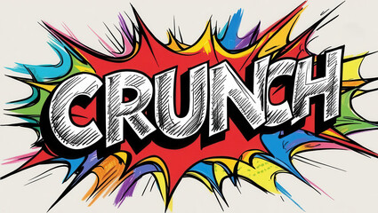 Naklejka premium A vibrant comic-style graphic featuring the word 