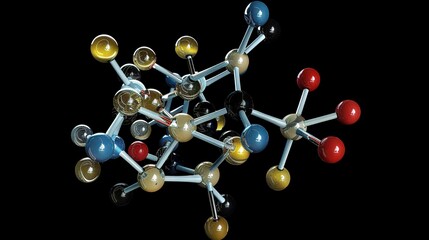 Abstract Molecular Structure Model - a futuristic and intricate visualization. The design showcases a scientific and modern concept with captivating details.