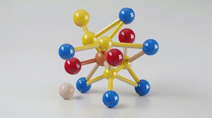 Obraz premium Abstract Molecular Structure Model - a futuristic and intricate visualization. The design showcases a scientific and modern concept with captivating details.