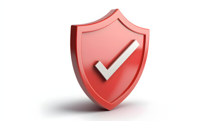 cartoon 3d Icon safety shield check mark perspective . . 3d vector illustration. white background --ar 16:9 --v 6.1