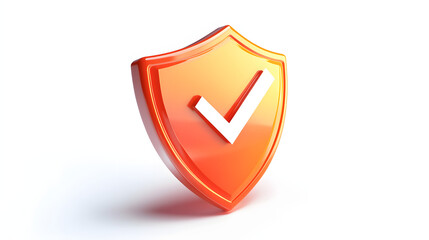 cartoon 3d Icon safety shield check mark perspective . . 3d vector illustration. white background --ar 16:9 --v 6.1
