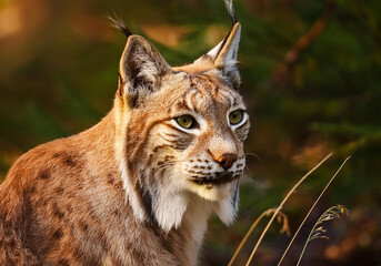 Fototapeta premium Close up of a Lynx in natural habitat