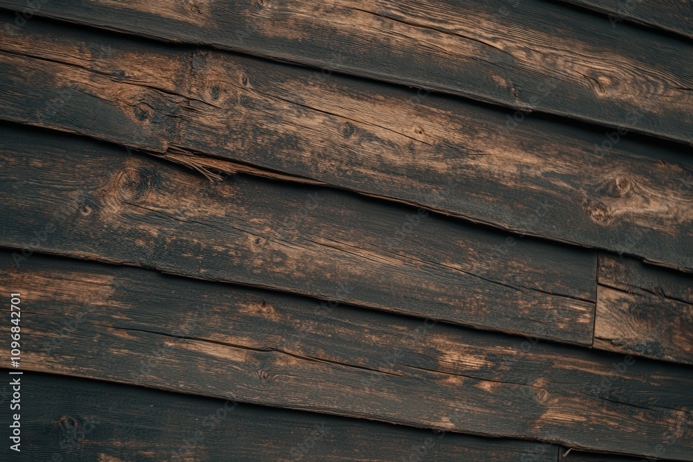 Poster a close-up of weathered wooden planks, showcasing texture and rustic charm, perfect for design and d
