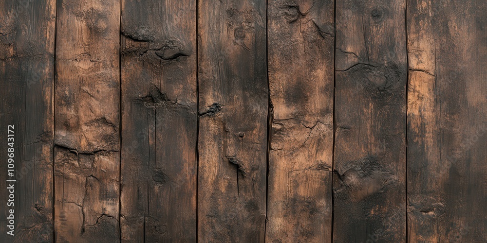Poster dark wooden planks with a rustic texture, showcasing natural patterns and colors, ideal for backgrou