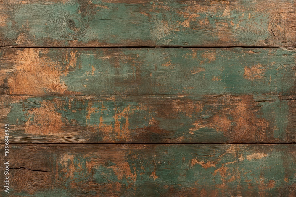 Poster a textured wooden surface featuring a mix of green and brown hues, showcasing rustic charm and a wea