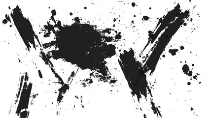 Vector black and white with grunge style, scratch and texture elements for design. abstract black and white brush strokes on a canvas with Black ink texture.